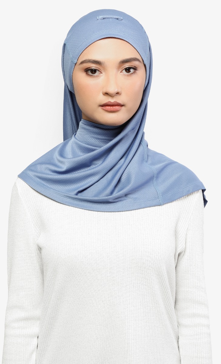 Anti Slip Active Hijab 2.0 in Dusty Blue image 2