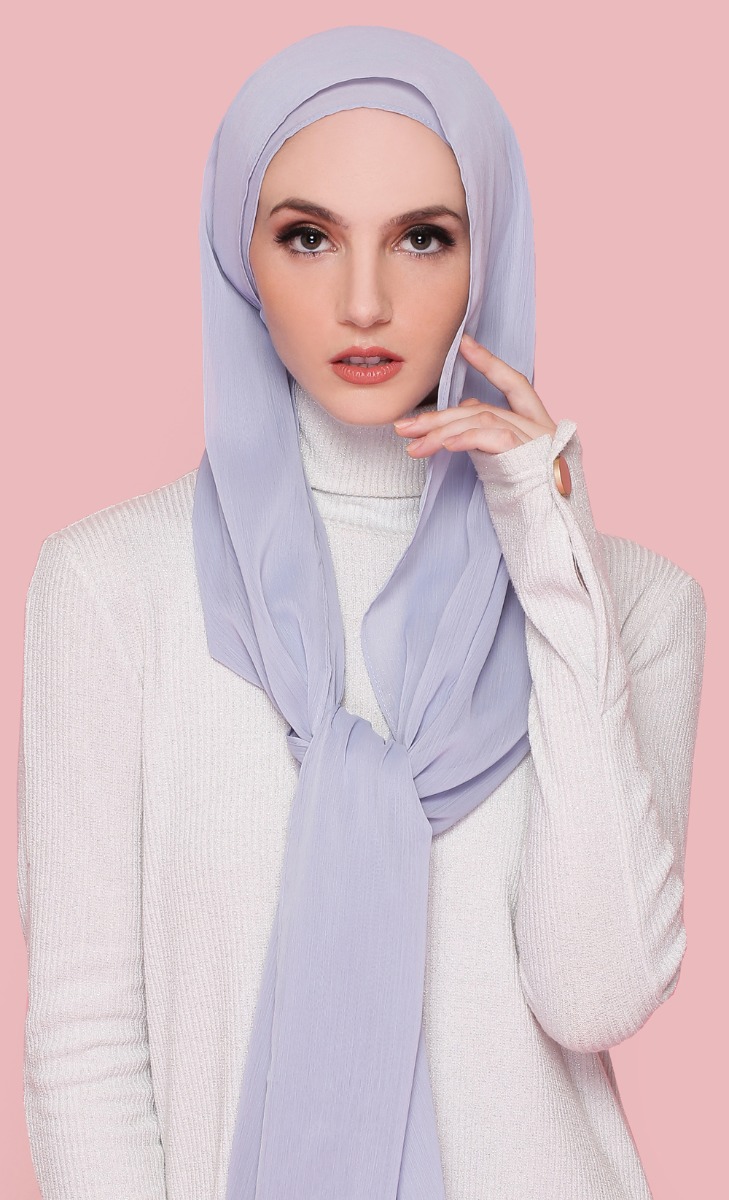 Athens Textured Chiffon Hijab in Dusty Blue