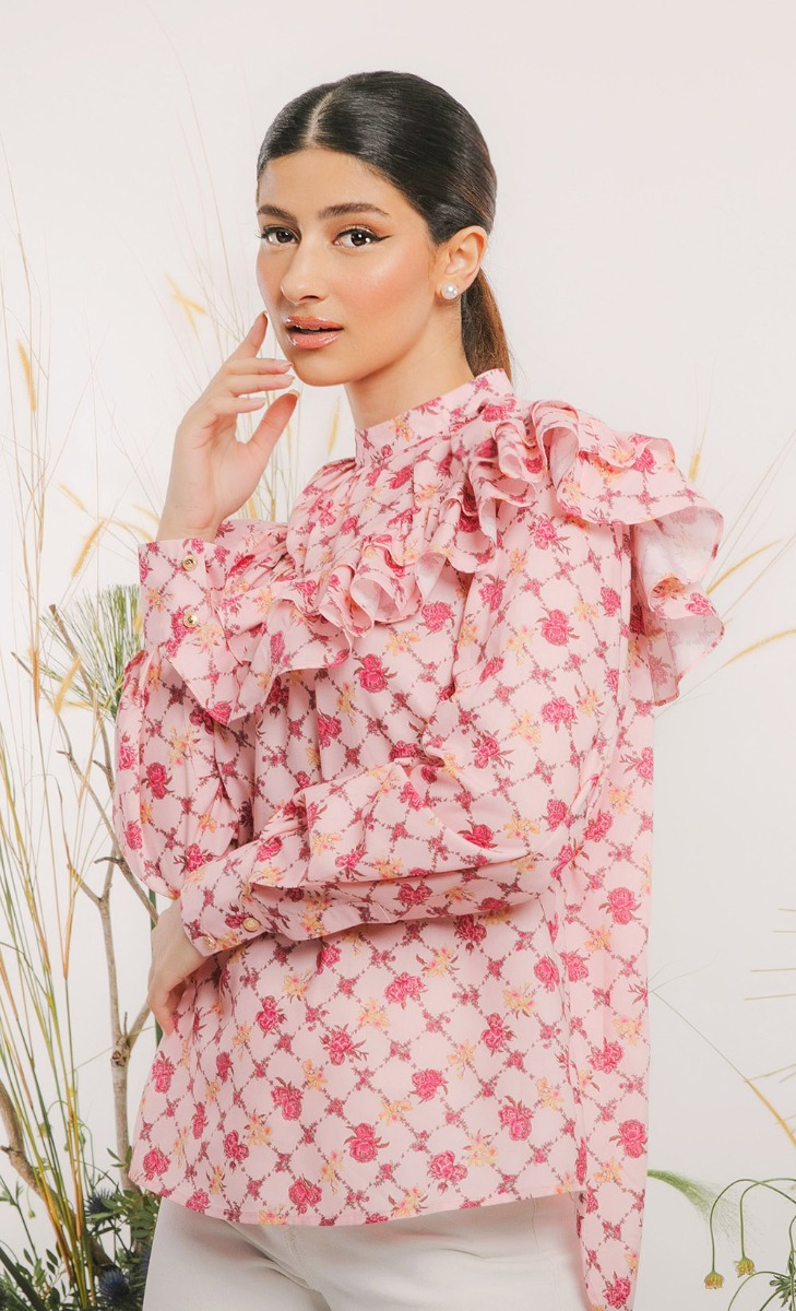 The August Edit Ruffle Top - Cherry Pie