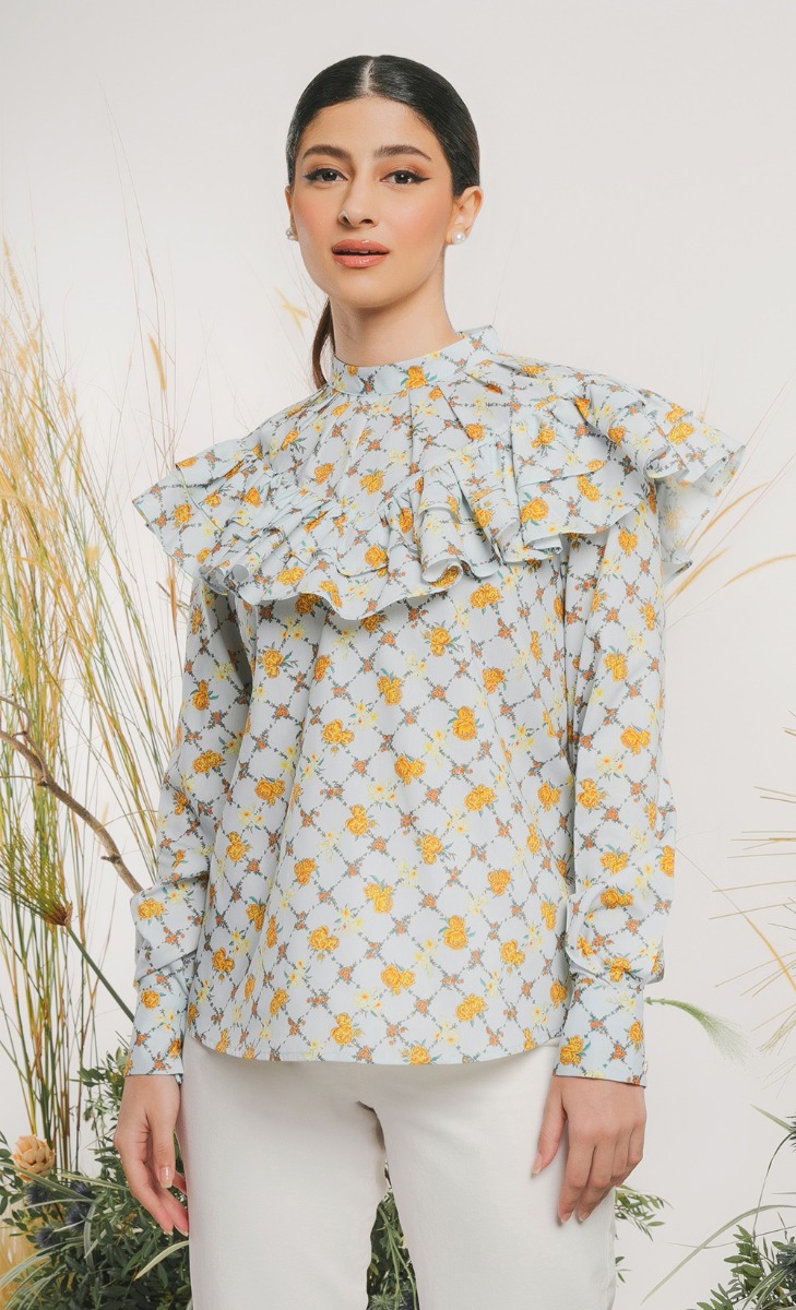 The August Edit Ruffle Top - Summer Sorbet