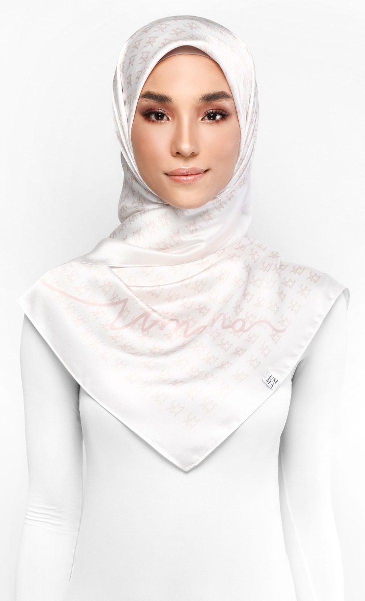UMMA Monogram Square Scarf in Beige