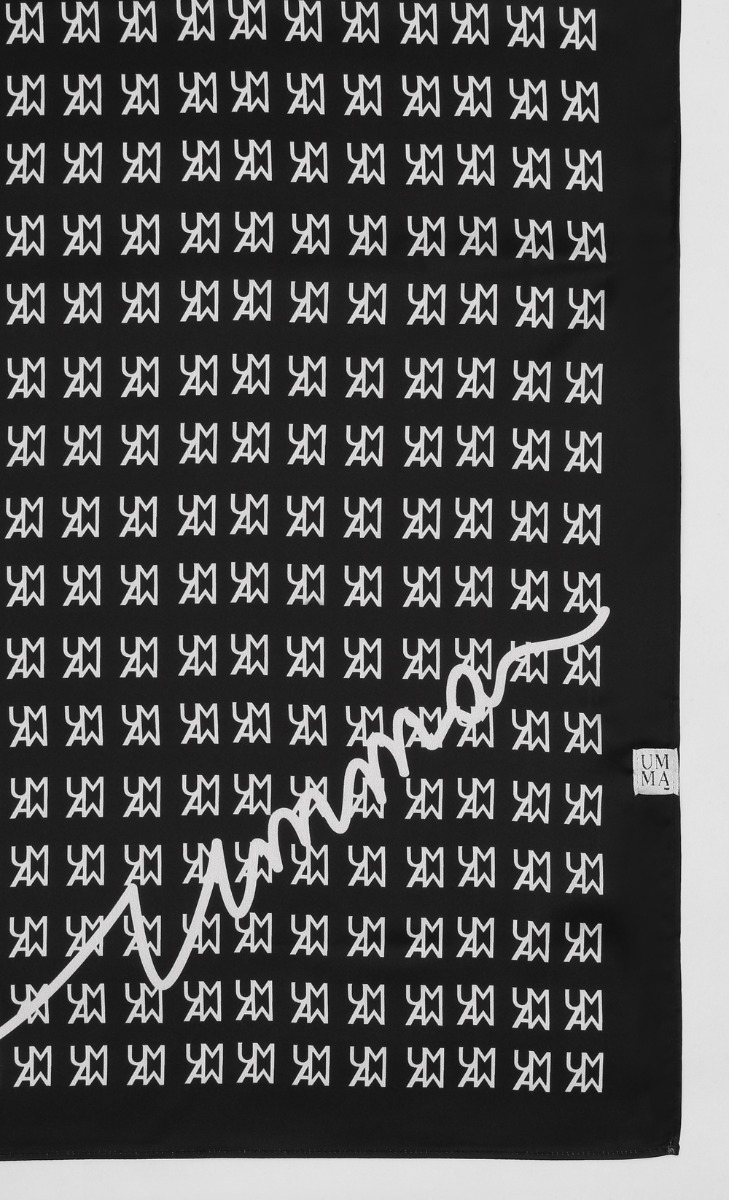 UMMA Monogram Square Scarf in Black image 2