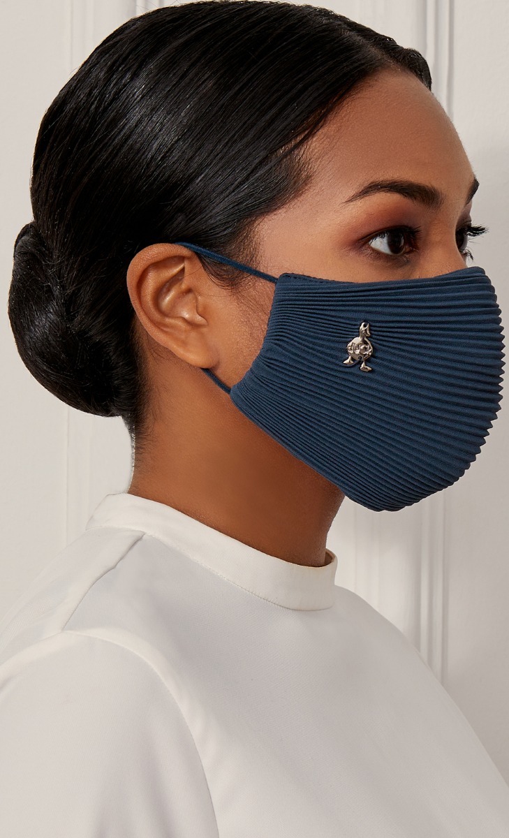 Pleats Face Mask (Ear-loop) in Blue Vine
