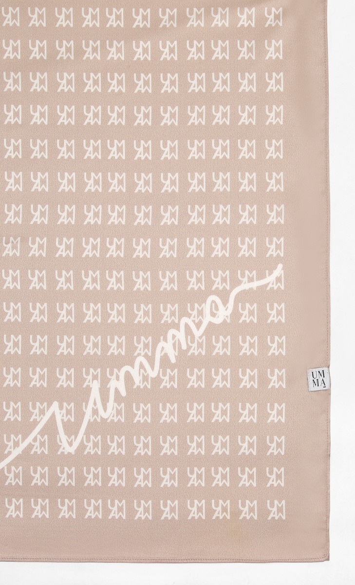 UMMA Monogram Square Scarf in Brown image 2