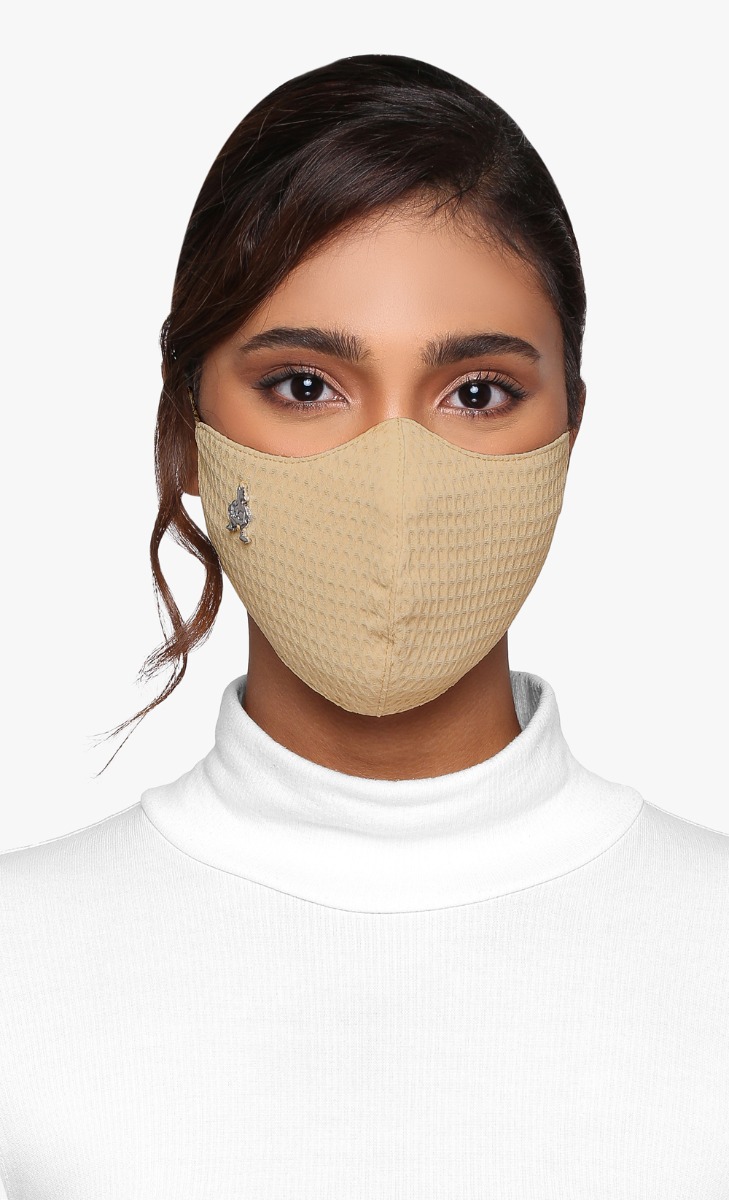 Textured Face Mask (Head-loop) in Butterscotch