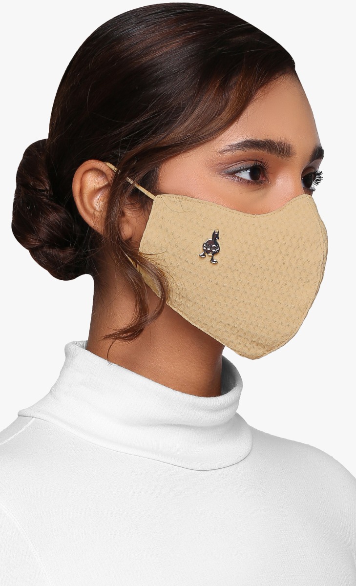 Textured Face Mask (Ear-loop) in Butterscotch