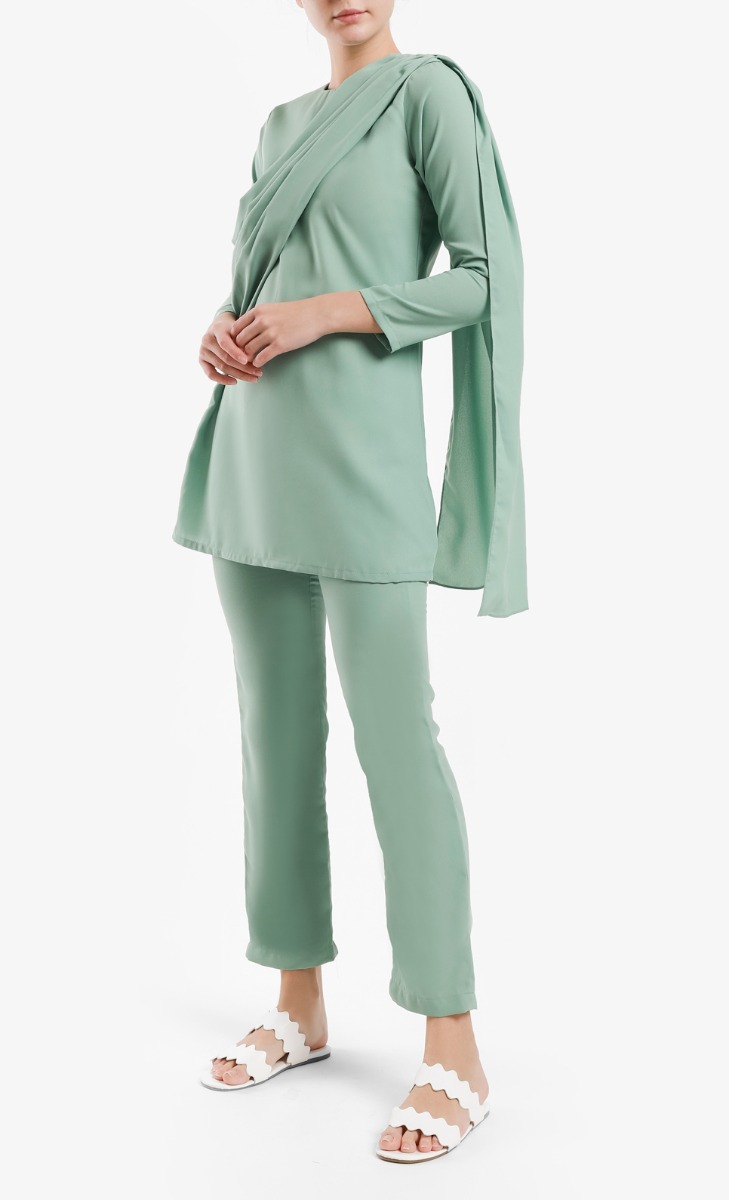 Sissy Tunic & Pants Set In Mint Green