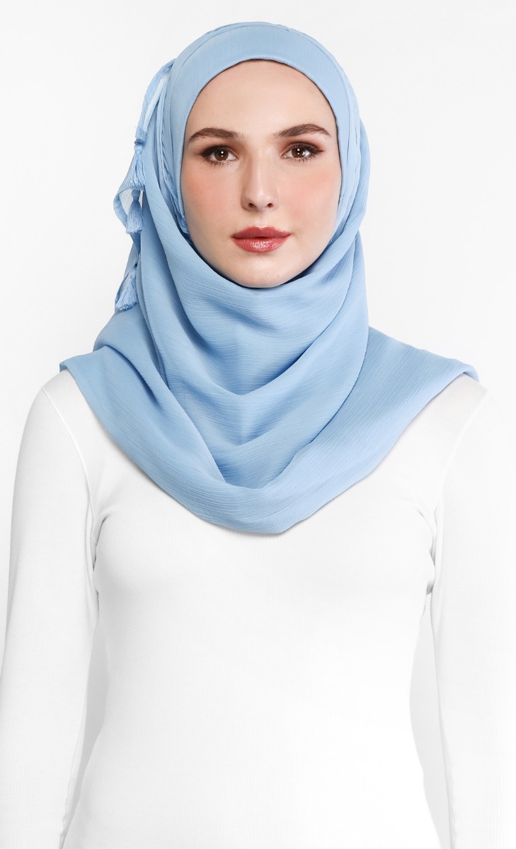 Voila Maxi Plain Scarf In Dust Blue