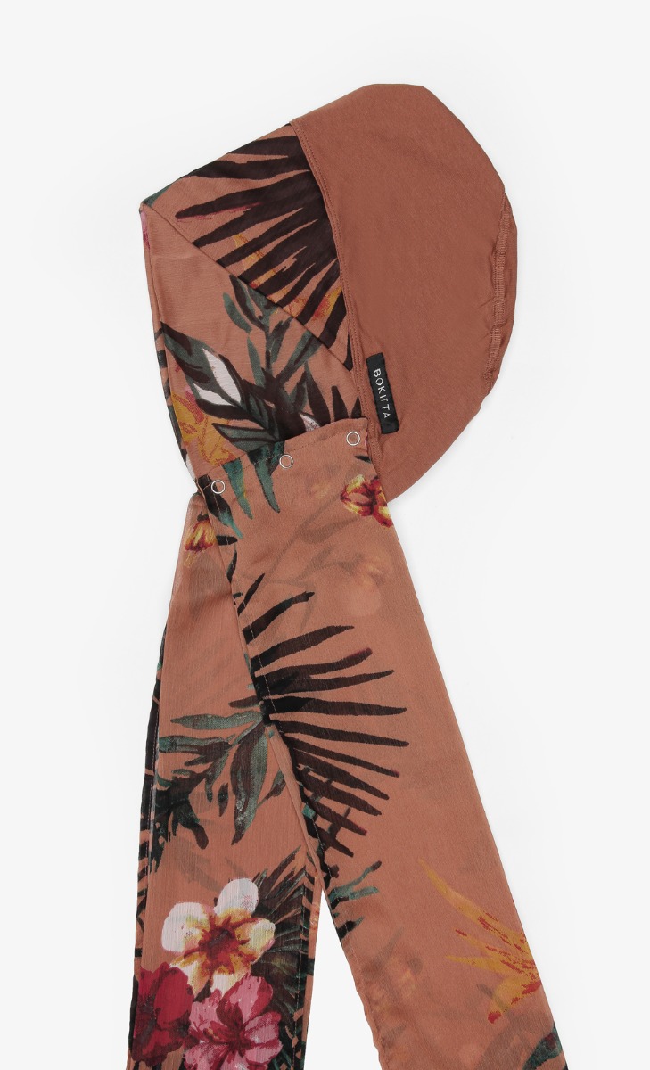 Cap Printed Shawl in Havana image 2