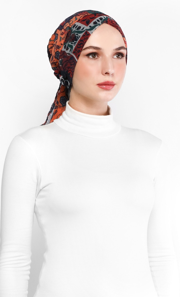 Cap Printed Shawl In Shahrayar Red