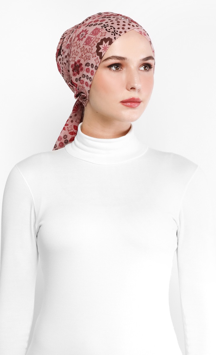 Cap Printed Shawl In Sindibad Pink