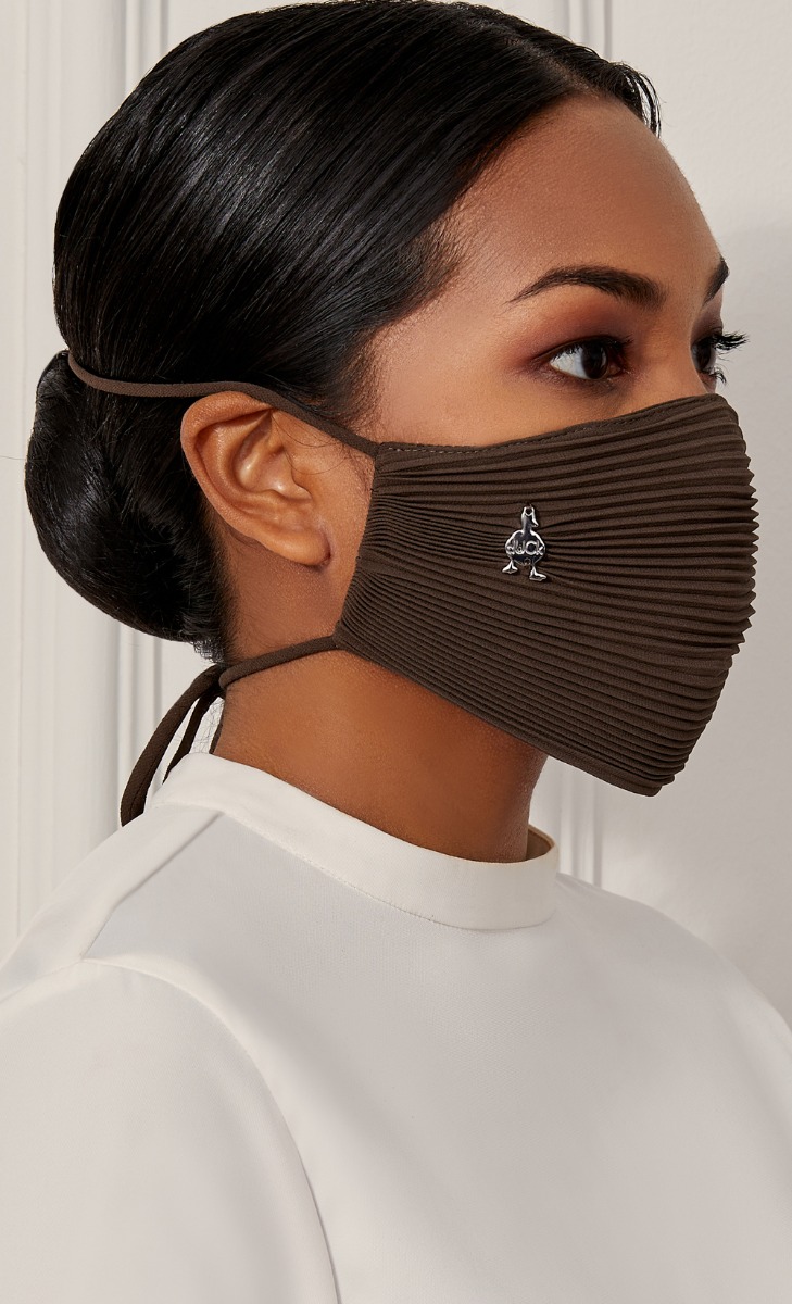 Pleats Face Mask (Tie-back) in Chocolit