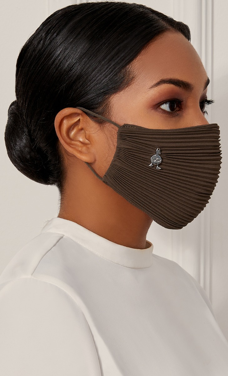 Pleats Face Mask (Ear-loop) in Chocolit