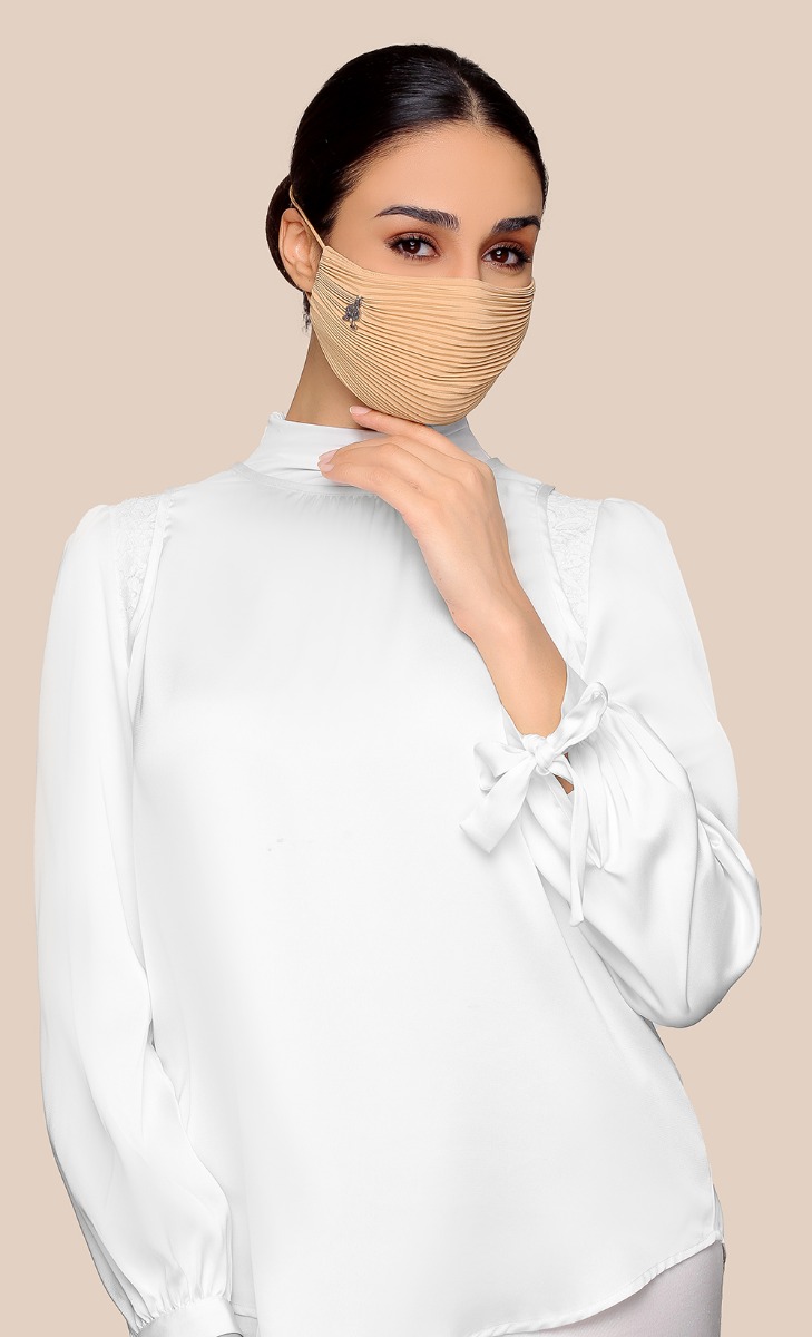 Pleats Face Mask (Head-loop) in Churro