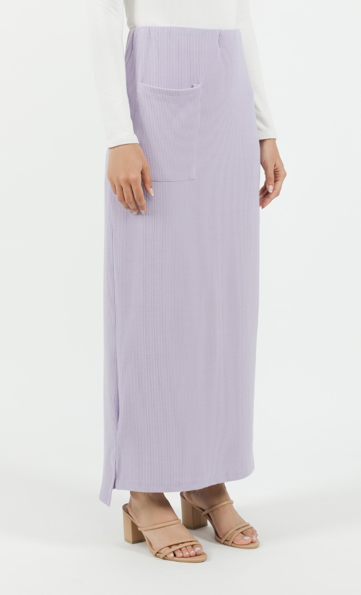 Comeback Ribbed Skirt in Lavender