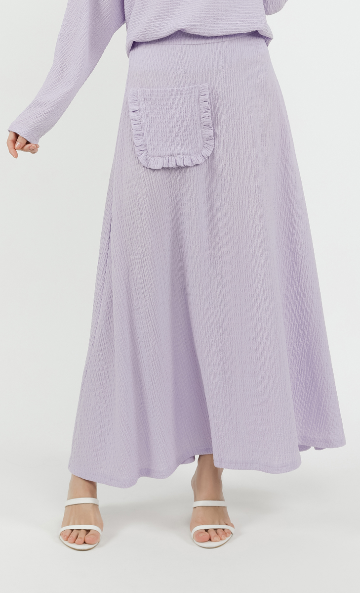 Comeback Ruffle Flared Skirt in Lilac