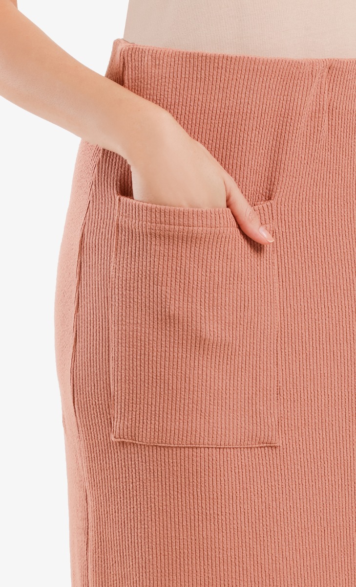 Comeback Ribbed Skirt in Sunkiss image 2