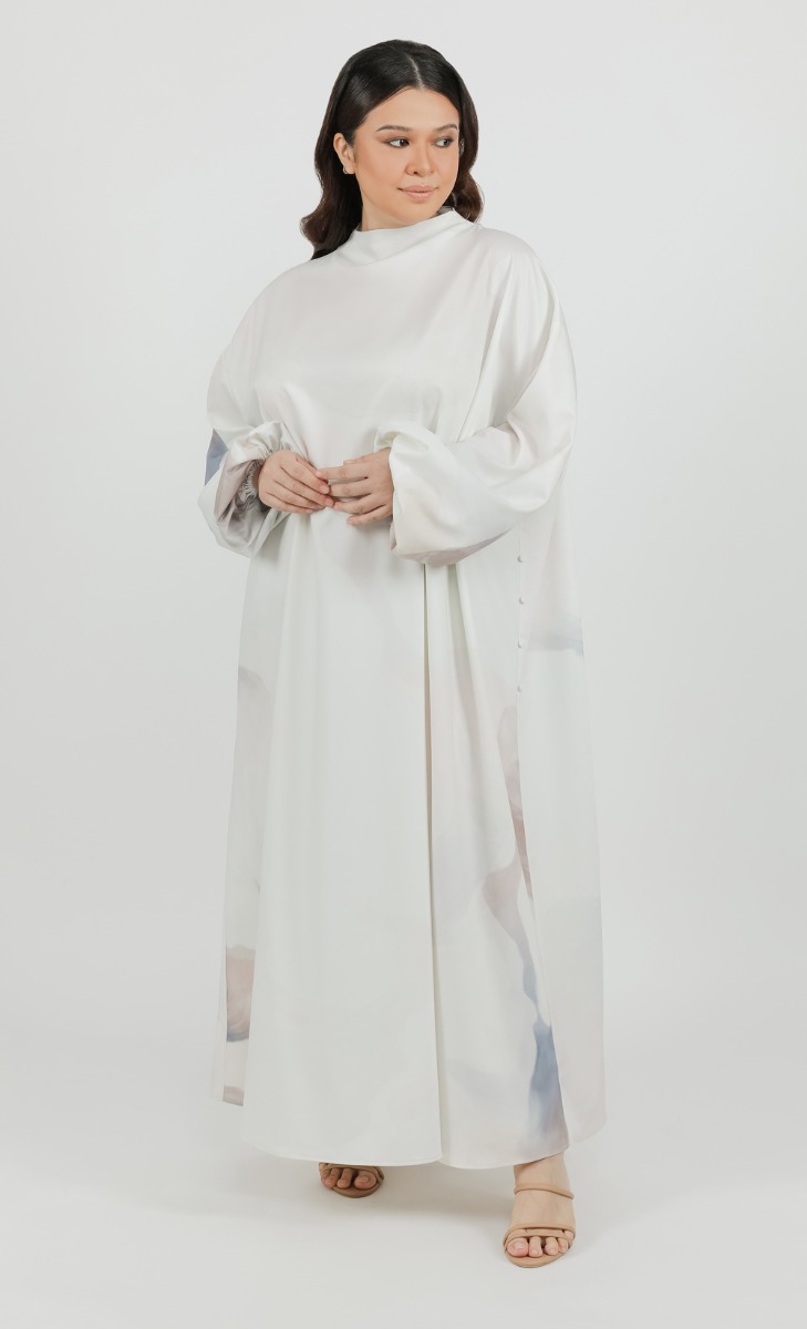 Convertible Multi Button Dress in Nude image 2