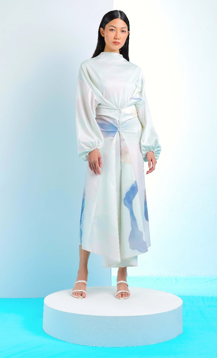 Convertible Multi Button Dress in Nude