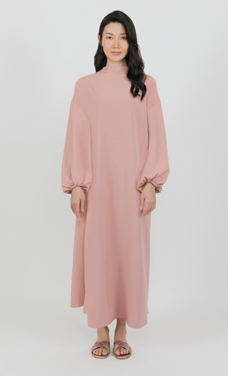 Convertible Multi Button Dress in Dusty Peach image 2