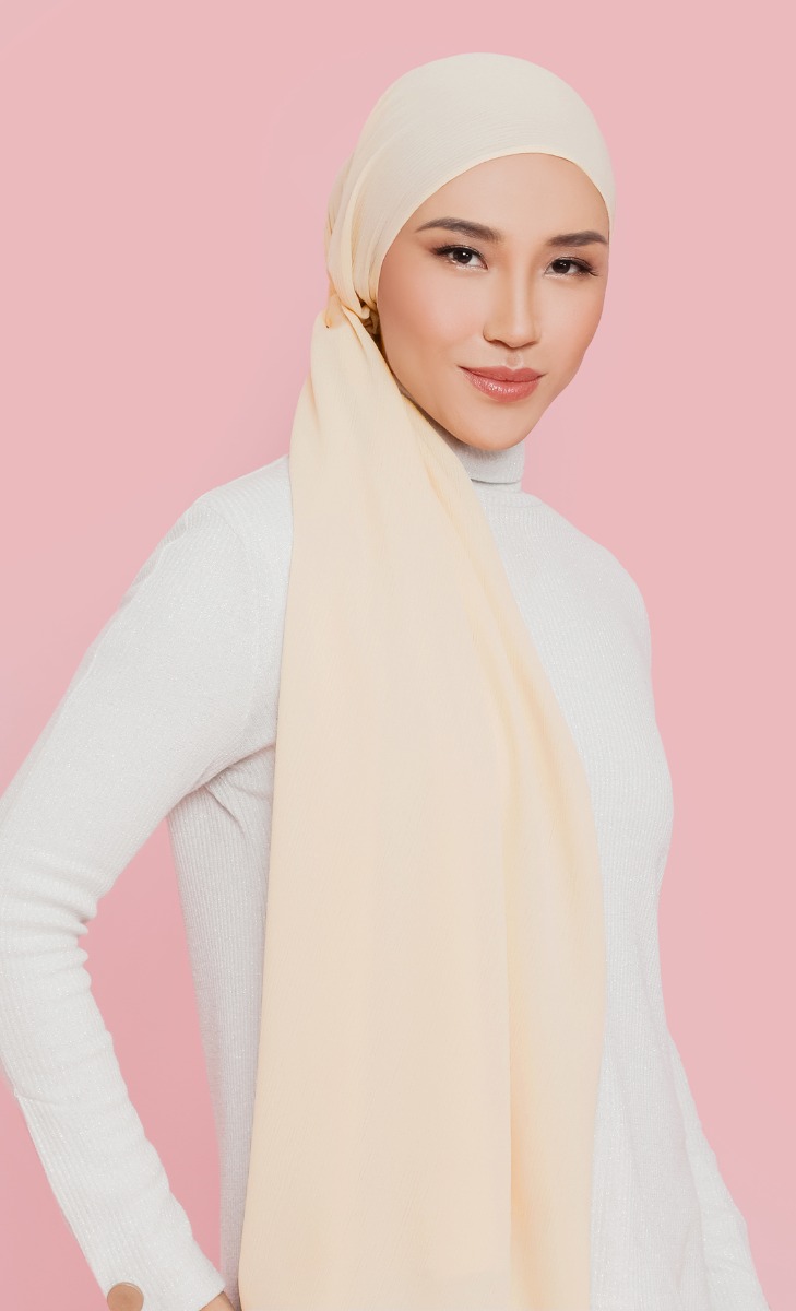 Athens Textured Chiffon Hijab in Cream