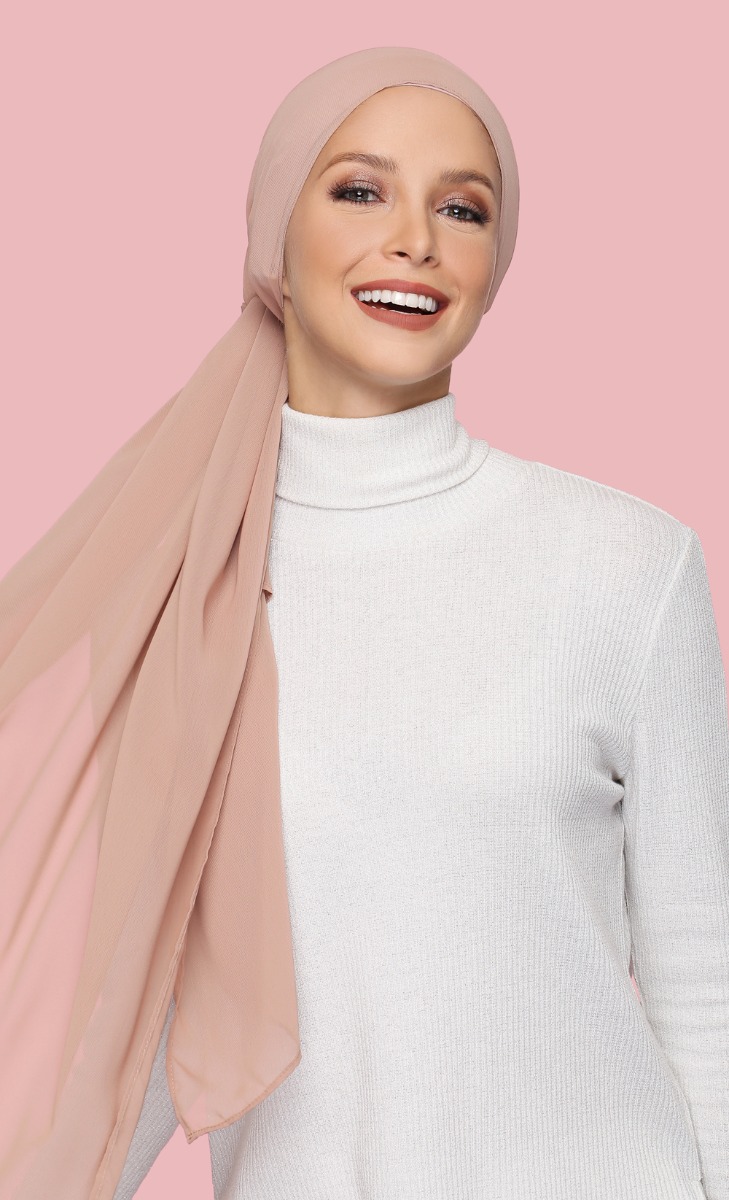 Geneva Georgette Chiffon Hijab in Creampuff