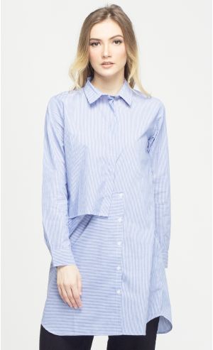 Striped Rena Dress in Light Blue