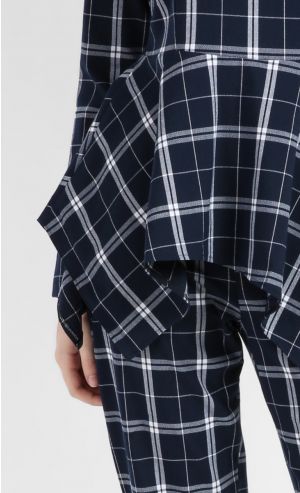 Blue Checkered Top and Pants in Blue