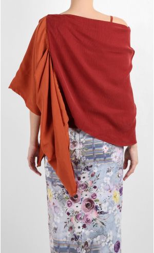 RIYA Draped Top in Red