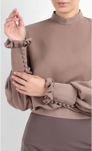 ZOEY Semi Fitted Top in Brown