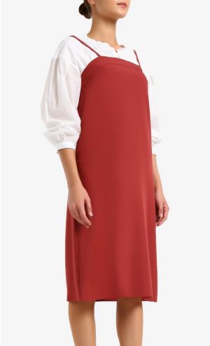 Casiphia Panel Camisole Midi Dress in Rose Pink