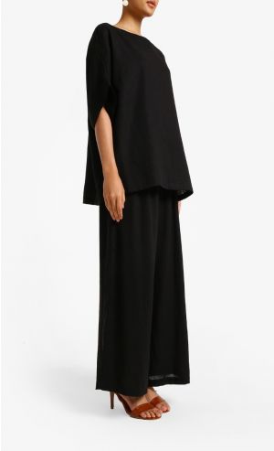 Aera Linen Suit in Black