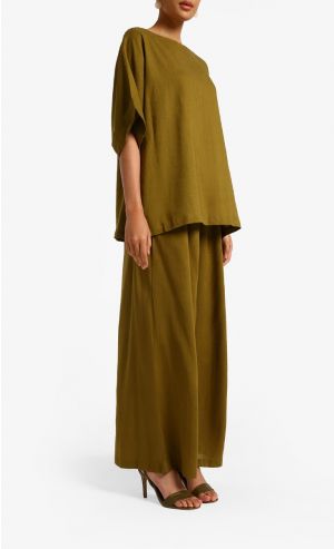 Aera Linen Suit in Green