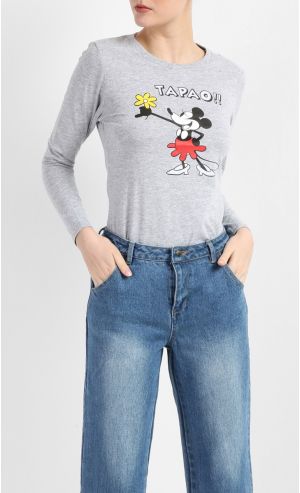 Mickey Go Local Editorial "Tapao" Tee in Melange Grey