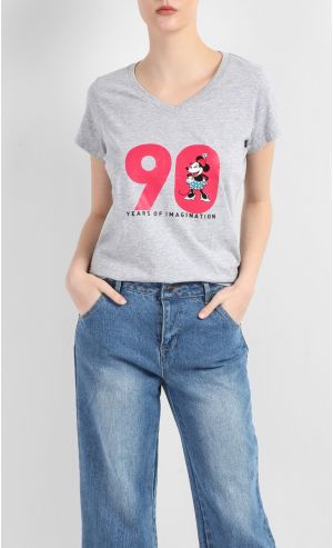 Mickey True Origins Tee in Melange Grey 