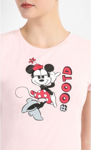 Mickey Go Local Editorial "OOTD" Tee in Light Pink