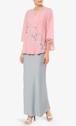 Bias Skirt in Steel Grey