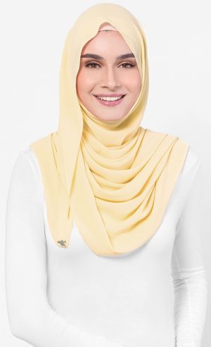 Chiffon Scarf in Custard