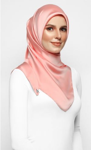 Satin Silk Square Scarf in Juliet