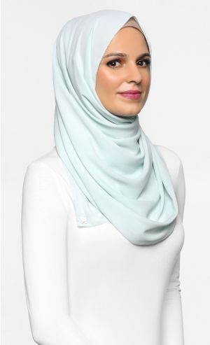 Chiffon Crepe Scarf in Sky High