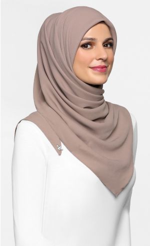 Chiffon Crepe Square Scarf in Acorn