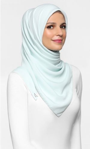Chiffon Crepe Square Scarf in Sky High