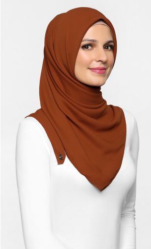 Chiffon Crepe Square Scarf in Old Flame