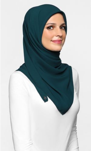 Chiffon Crepe Square Scarf in Herbie