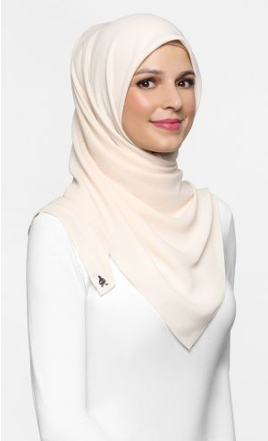 Chiffon Crepe Square Scarf in Crouton