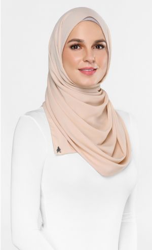 Chiffon Crepe Scarf in Butter Cookie