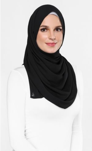 Chiffon Crepe Scarf in Blackout