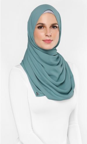 Chiffon Crepe Scarf in Mermaid