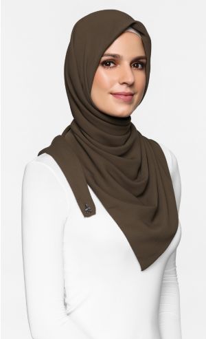 Chiffon Crepe Square Scarf in Americano