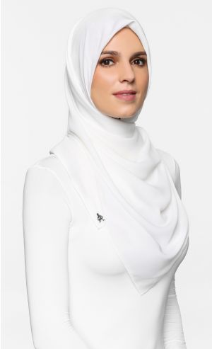 Chiffon Crepe Square Scarf in Snowman